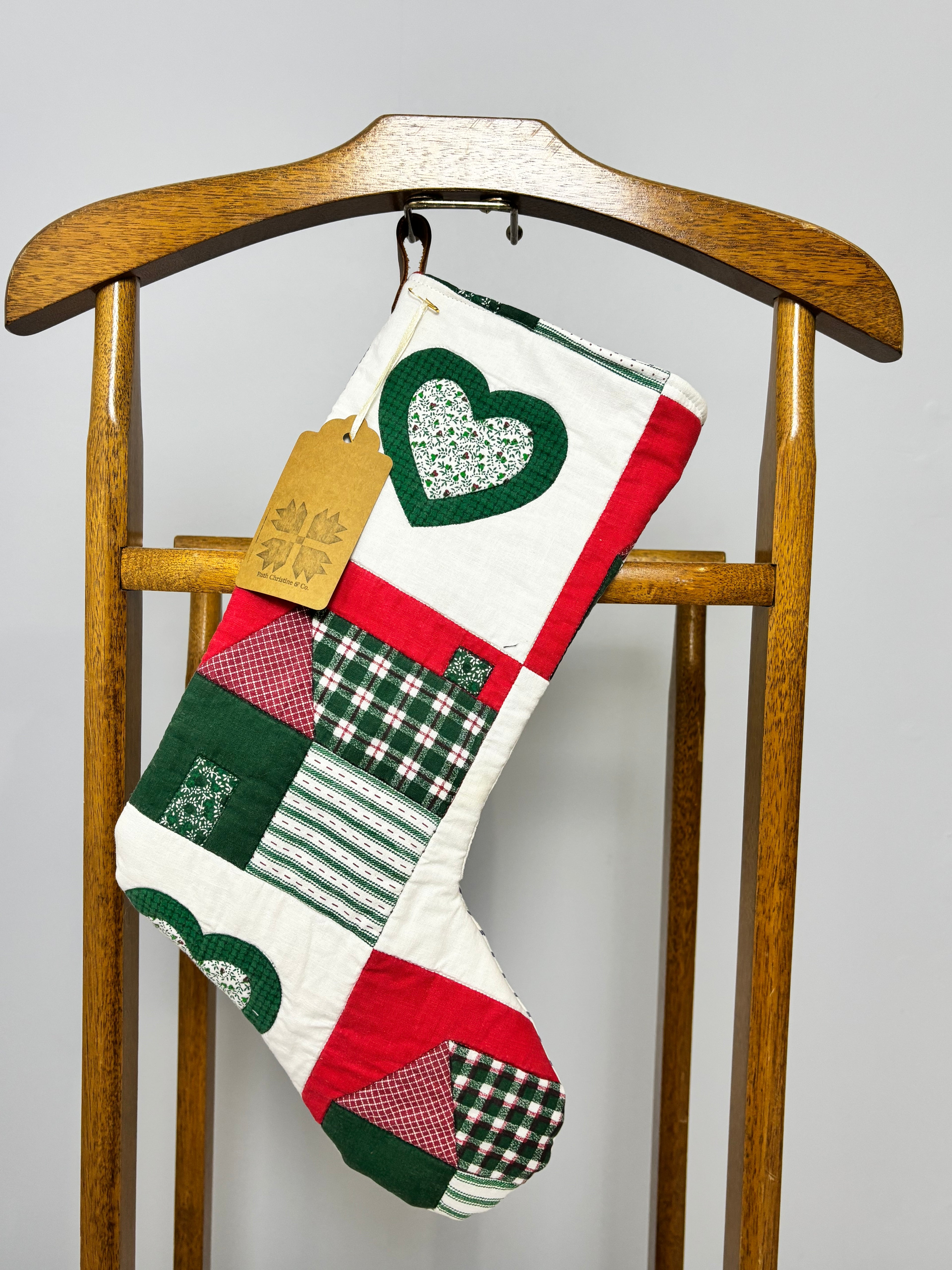 Heirloom Christmas Stocking | One-of-a-Kind Vintage Quilt Stocking